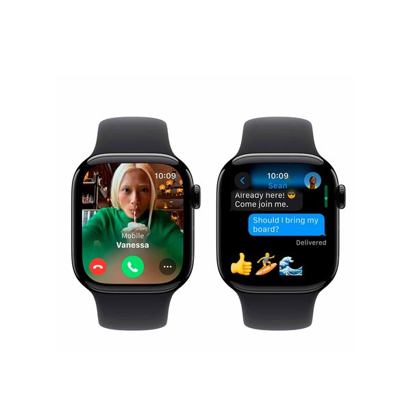 Apple Watch S10 46MM - Caja De Aluminio En Jet Negro Y Correa Banda Deportivo En Color Negro 