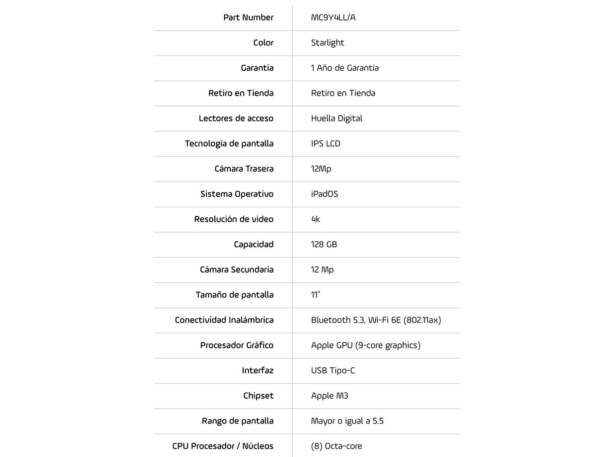 iPad Air (2025) 11" M3 Wifi 128GB MC9Y4LL/A - Starlight - 5