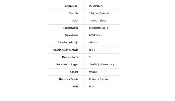 Apple Watch Ultra 3 49MM - (GPS + Celular) caja de titanium black y correa alpine loop en color black 