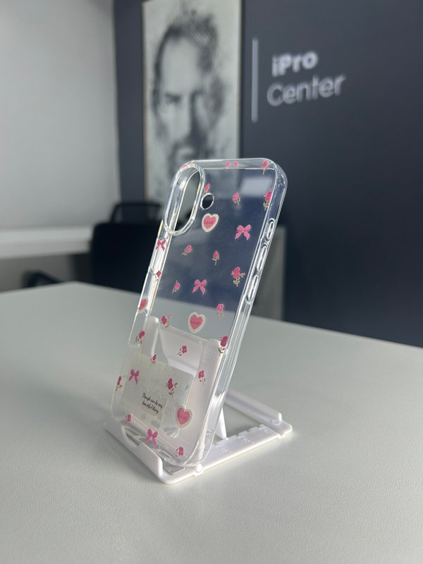 Case transparente con diseños de flores y moños - 16/17 Normal 