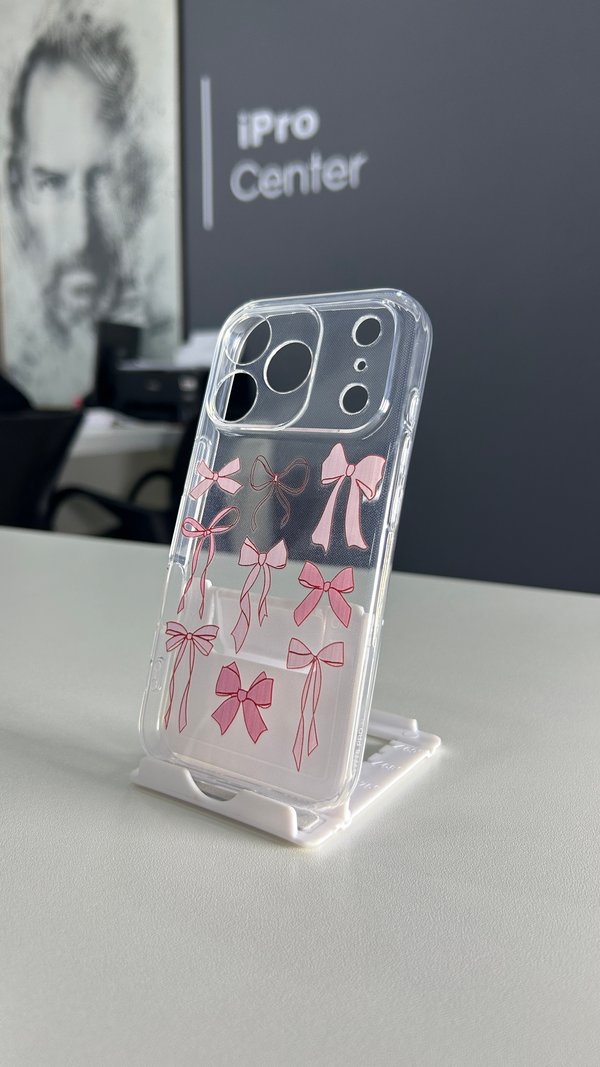 Case transparente con diseños de moños grandes - 17 Pro 