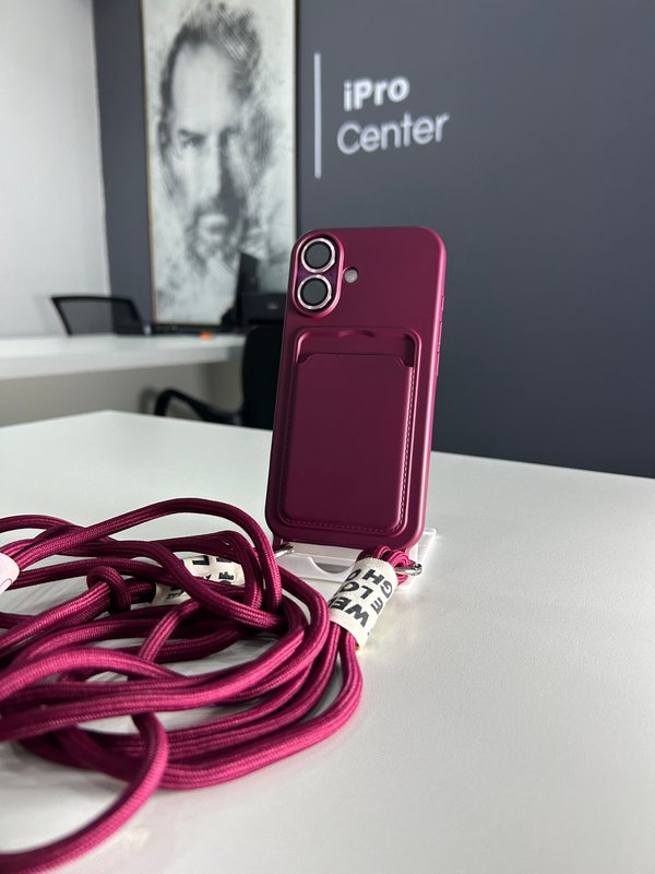 CASE CON BANDOLERA + PORTATARJETAS - iPhone 16 Normal 