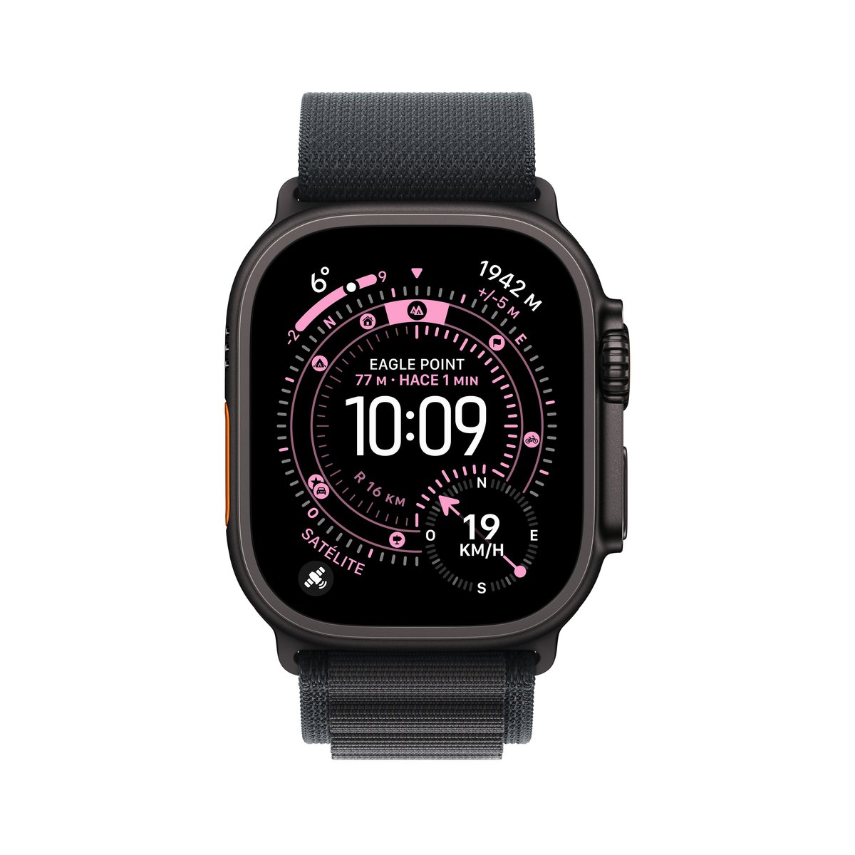 Apple Watch Ultra 3 (GPS + Celular) caja de titanium black y correa alpine loop en color black 49MM - 3