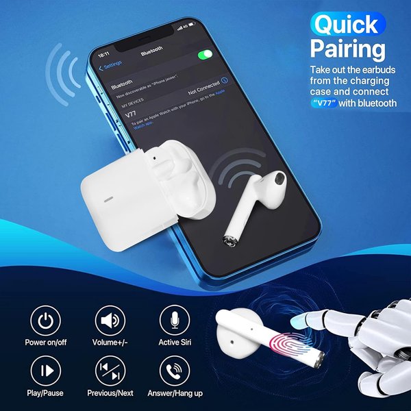 Auriculares V77 Wireless Stereo 