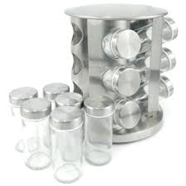 Organizador giratorio 360° para condimentos.