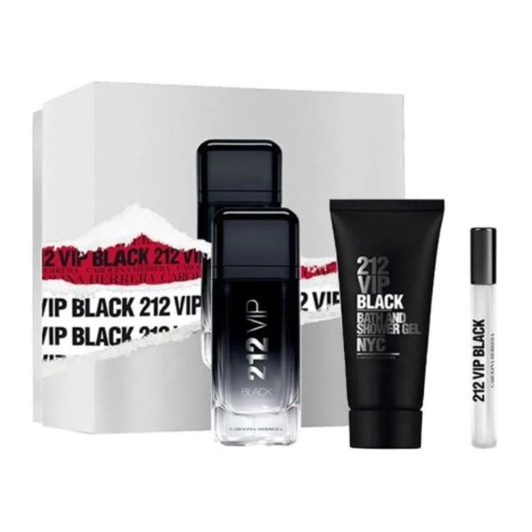 KIT CAROLINA HERRERA 212 VIP BLACK 3 PZS 
