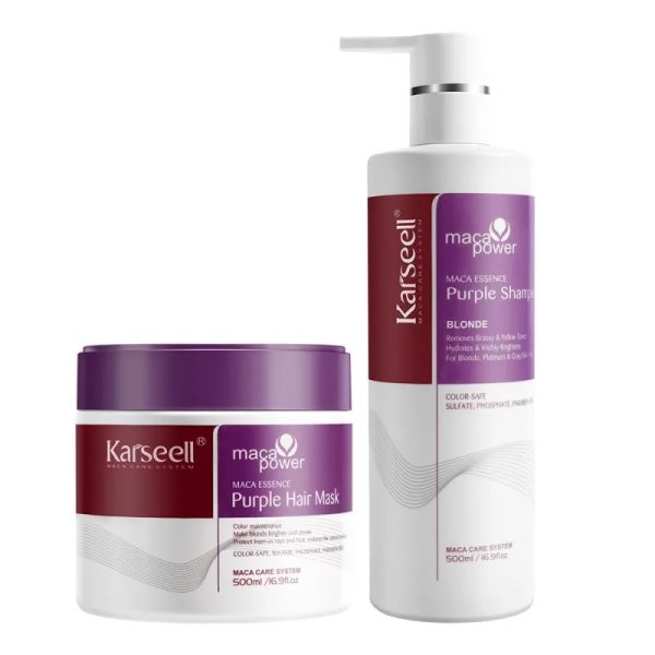 KARSEELL SET DE MASCARILLA CAPILAR MORADA + SHAMPOO MORADO