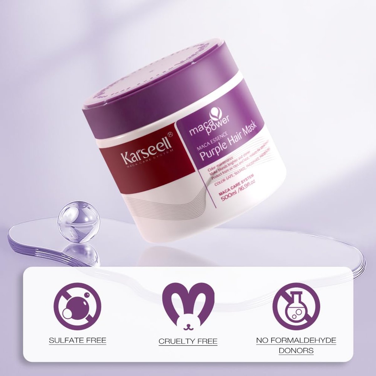KARSEELL MASCARILLA CAPILAR MACA ESSENCE PURPLE HAIR MASK 500 ML - 3