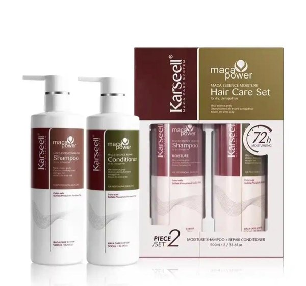 KARSEELL 2 PIEZAS MACA POWER 500 ML SHAMPOO HIDRATANTE + ACONDICIONADOR REPARADOR