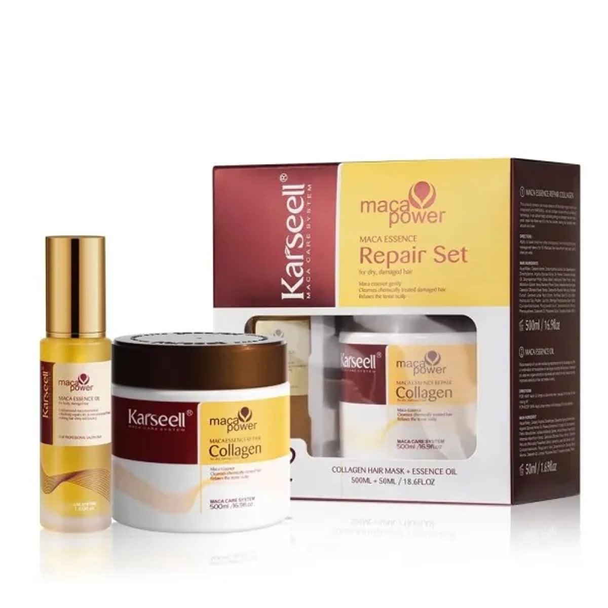 KARSEELL SET MASCARILLA CAPILAR DE COLÁGENO 500 ML+ ACEITE DE ARGÁN 50 ML