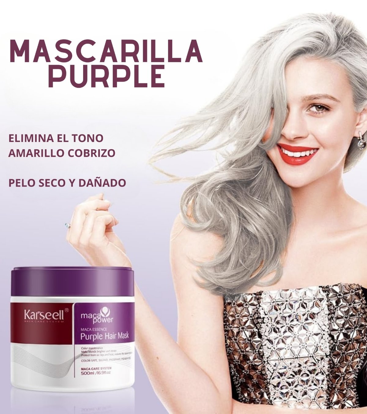KARSEELL MASCARILLA CAPILAR MACA ESSENCE PURPLE HAIR MASK 500 ML - 4