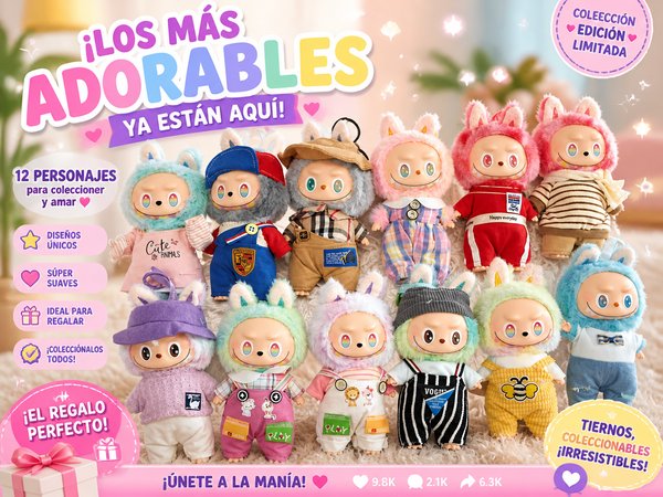 Muñequitos con llavero LABUBU de 15cm 