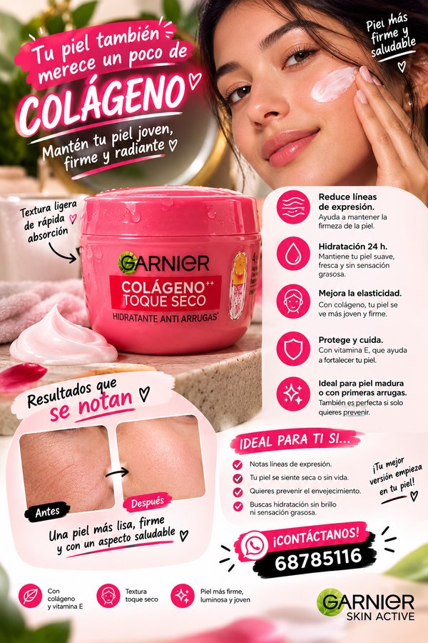 Crema Garnier Colágeno anti arrugas 
