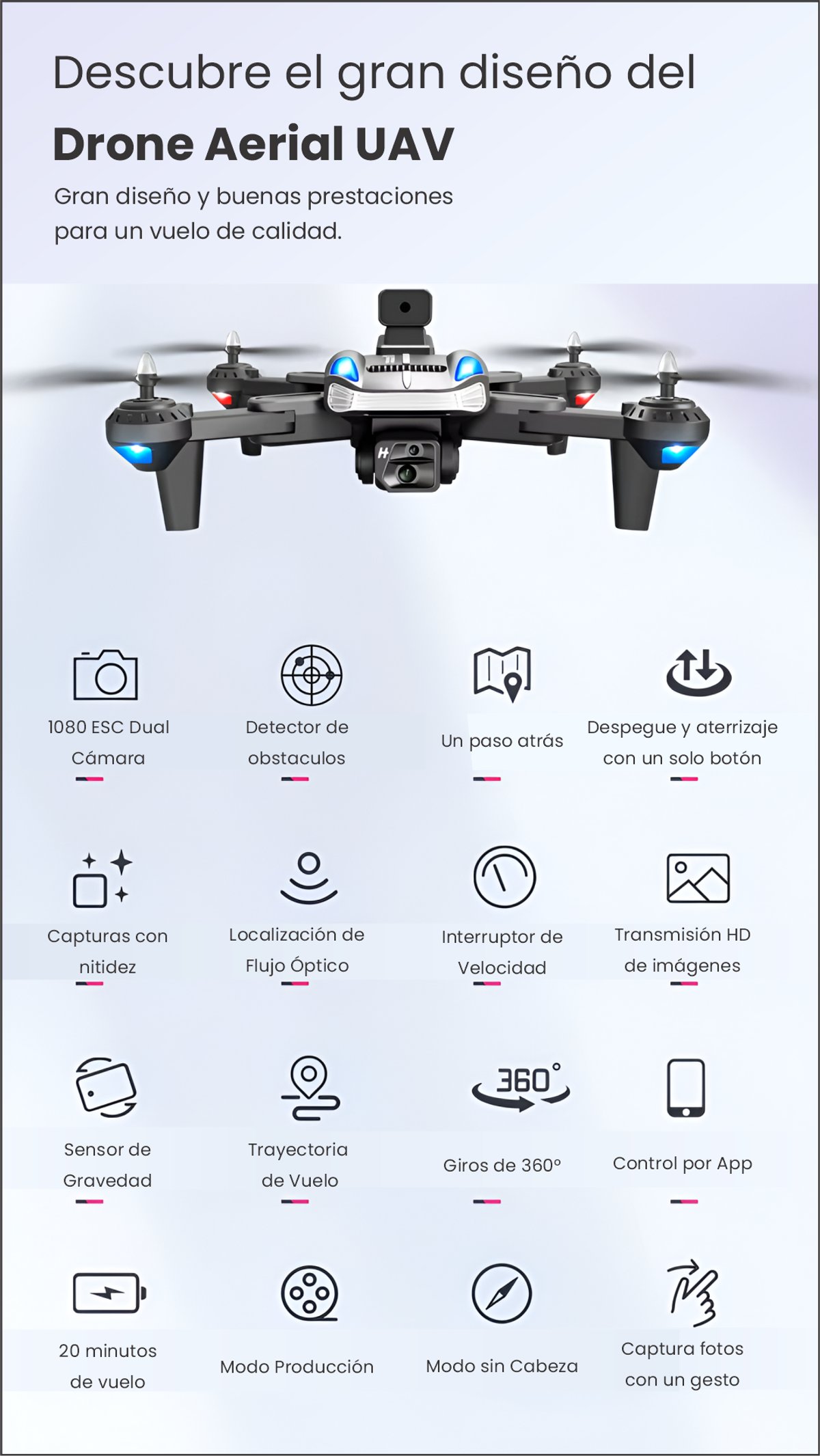 Drone Aerial Uav Camara Hd - 3