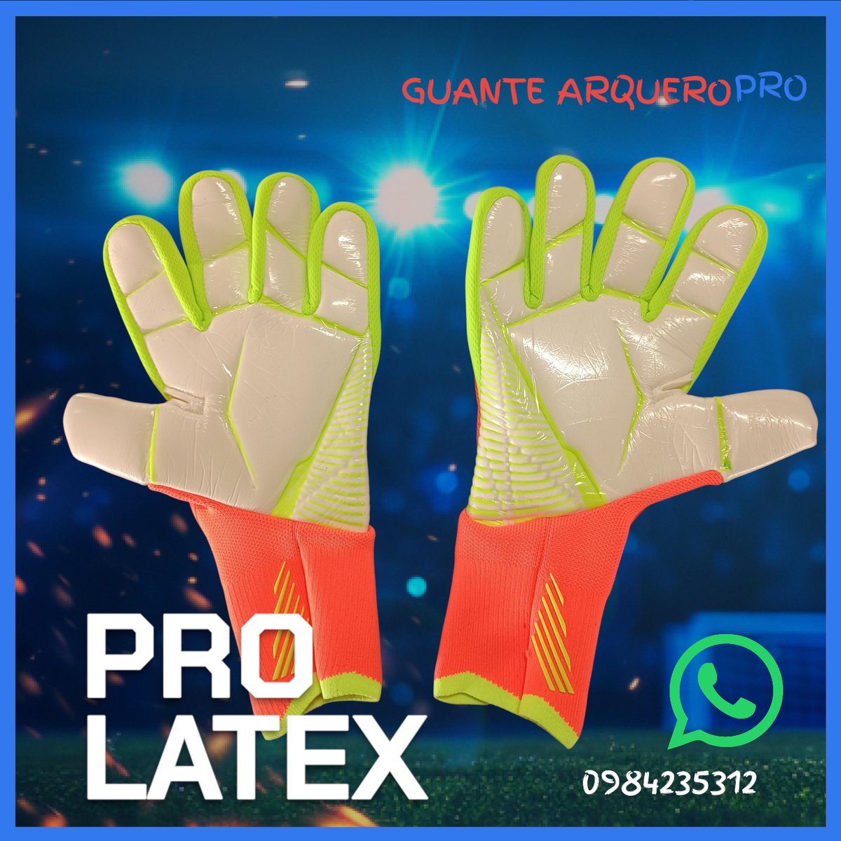 Guante Arquero Pro Latex Naranja Amarillo