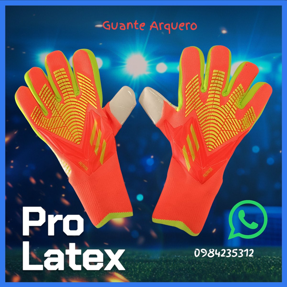 Guante Arquero Pro Latex Naranja Amarillo - 2