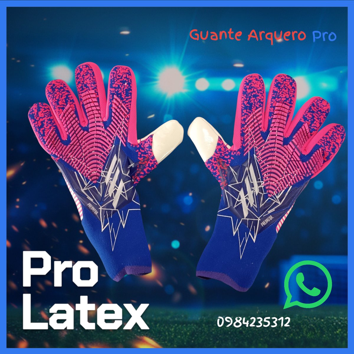 Guante Arquero Pro Latex Azul Violeta