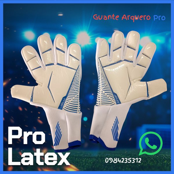 Guante Arquero Pro Latex Blanco Azul