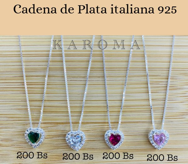 Cadena con dije de corazón decorado