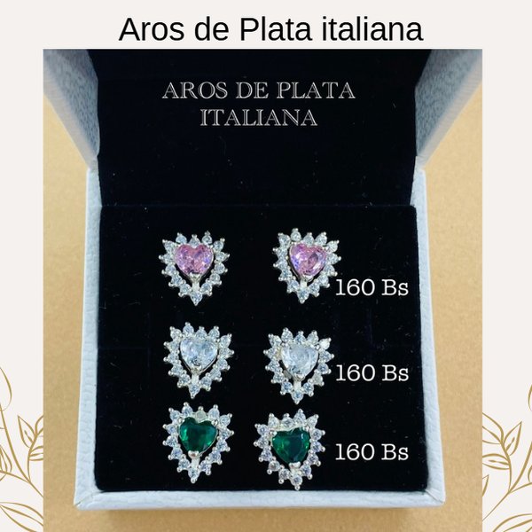 Aros con diseño de corazón