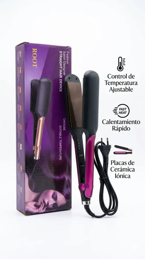 Plancha de Pelo Root Profesional Ceramica Ionica Alisado Salon
