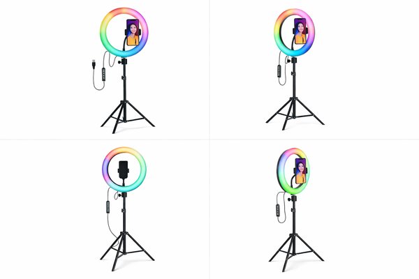 Tripode 2.1m con Aro de Luz RGB 10" USB para Streaming