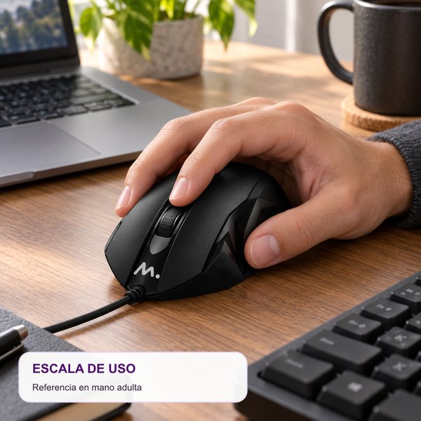 Mouse con Cable Mixor Ágil Negro USB PC Notebook