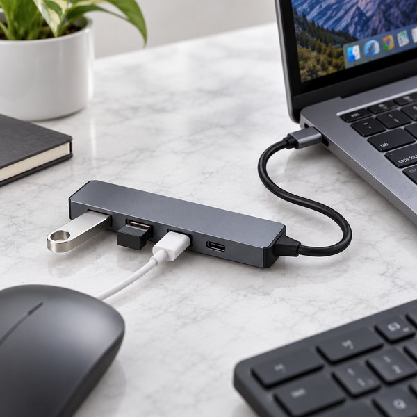 Hub USB Tipo C 4 Puertos Aluminio Notebook PC