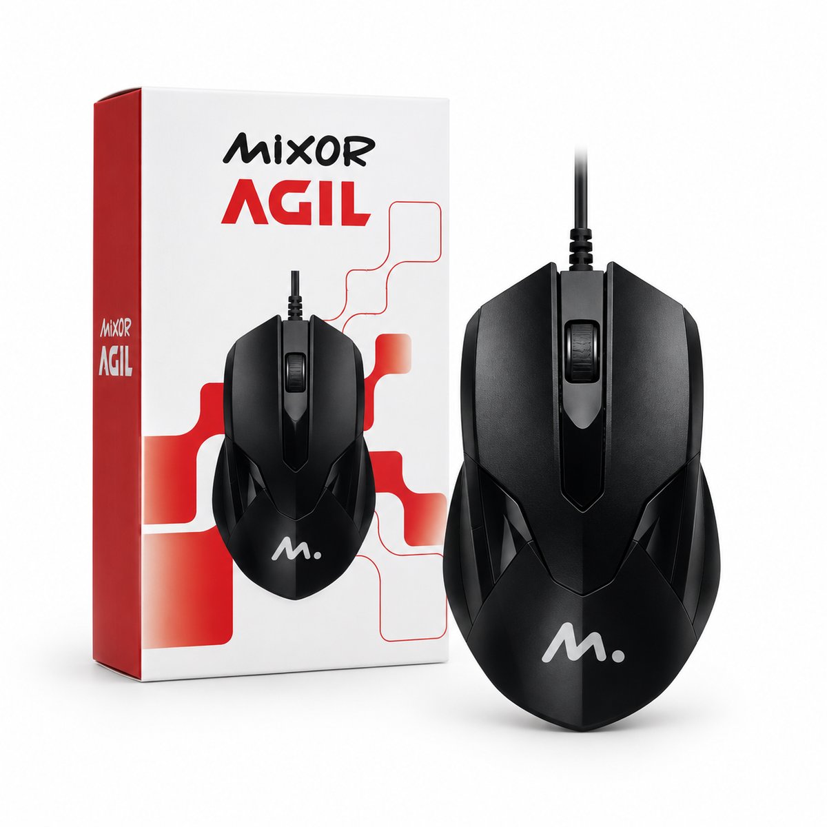 Mouse con Cable Mixor Ágil Negro USB PC Notebook - 5