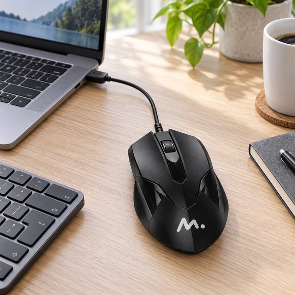 Mouse con Cable Mixor Ágil Negro USB PC Notebook