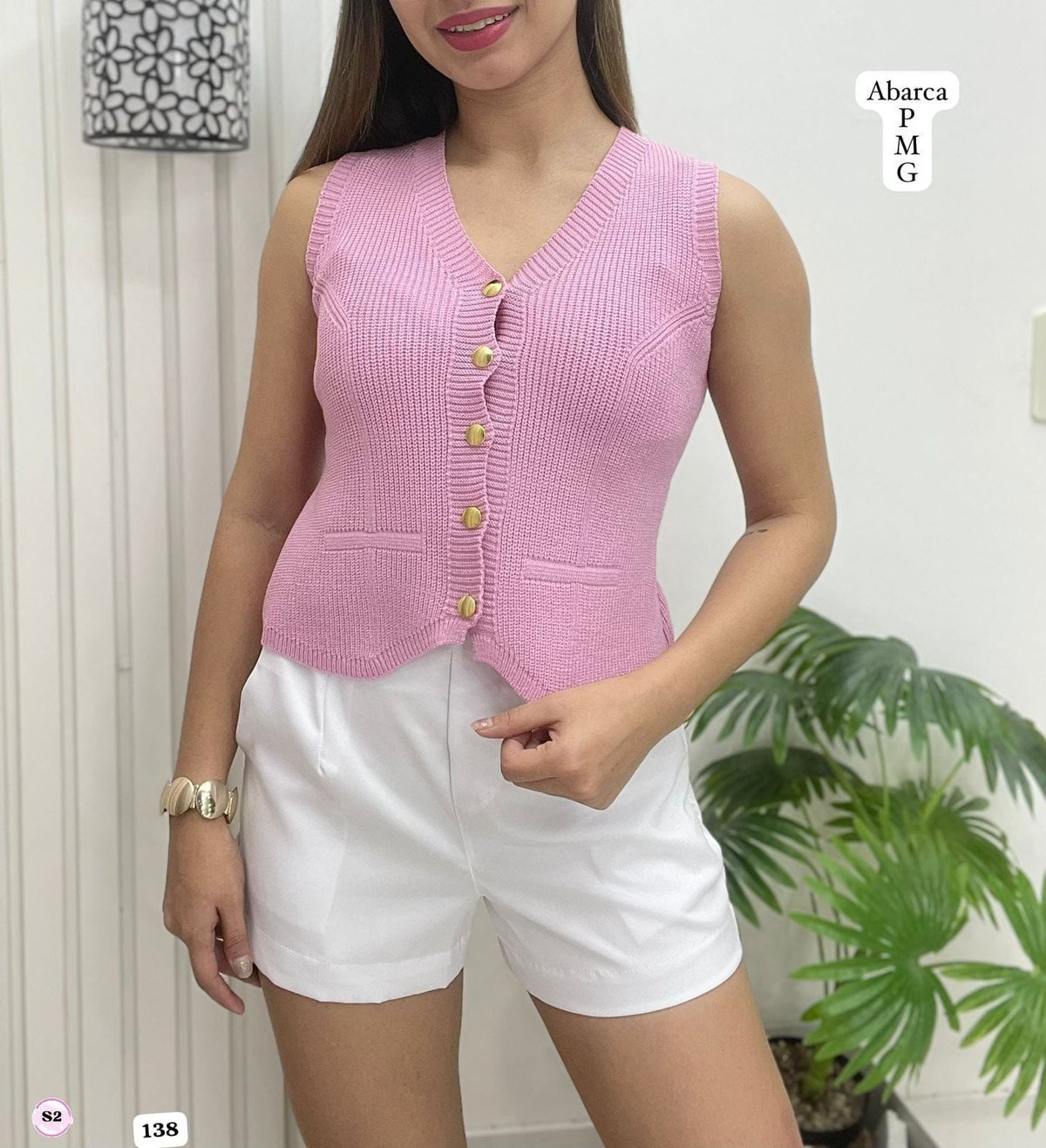 Chalequito de hilo con botones - 3