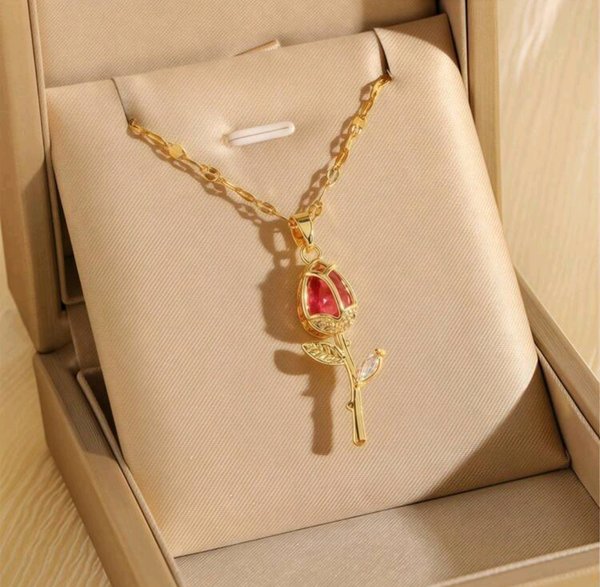 Collar de tulipan rojo