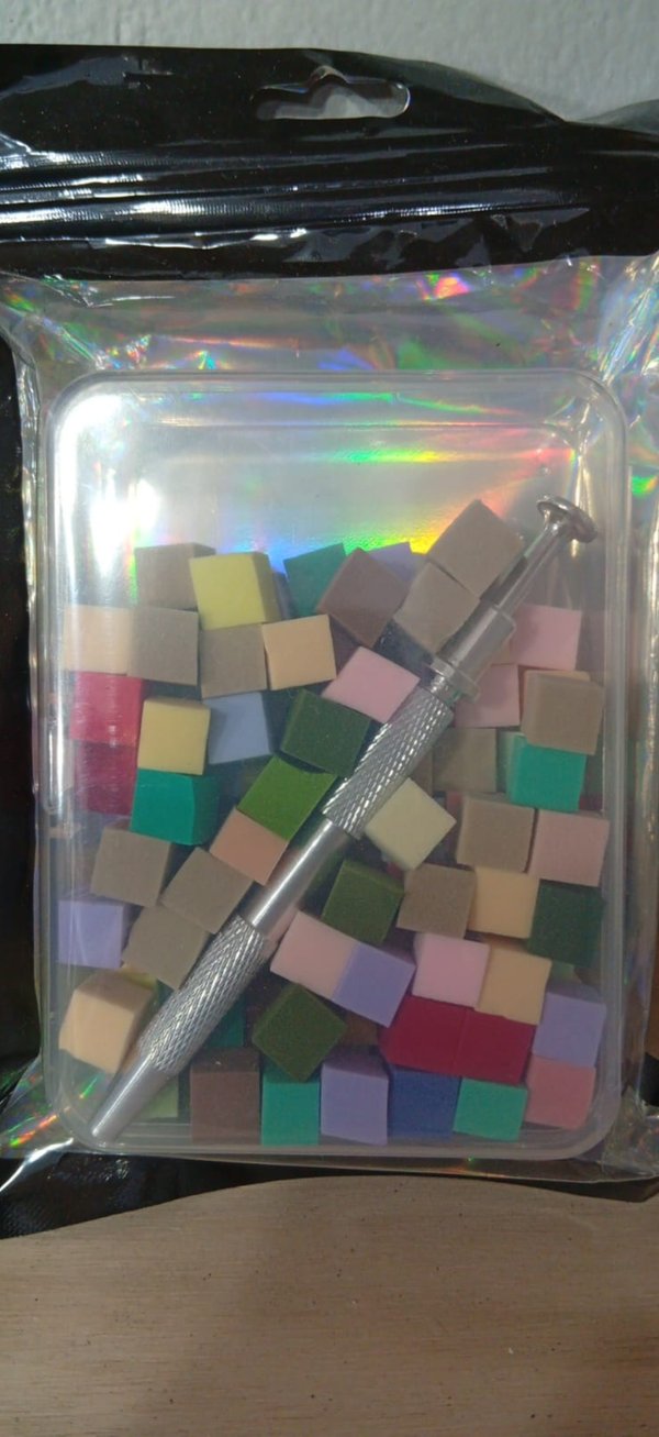 esponjas + lápiz agarrador