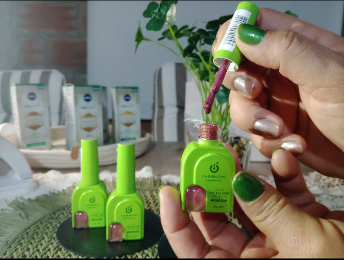 esmaltes cat eye cherimoya envase verde - 2