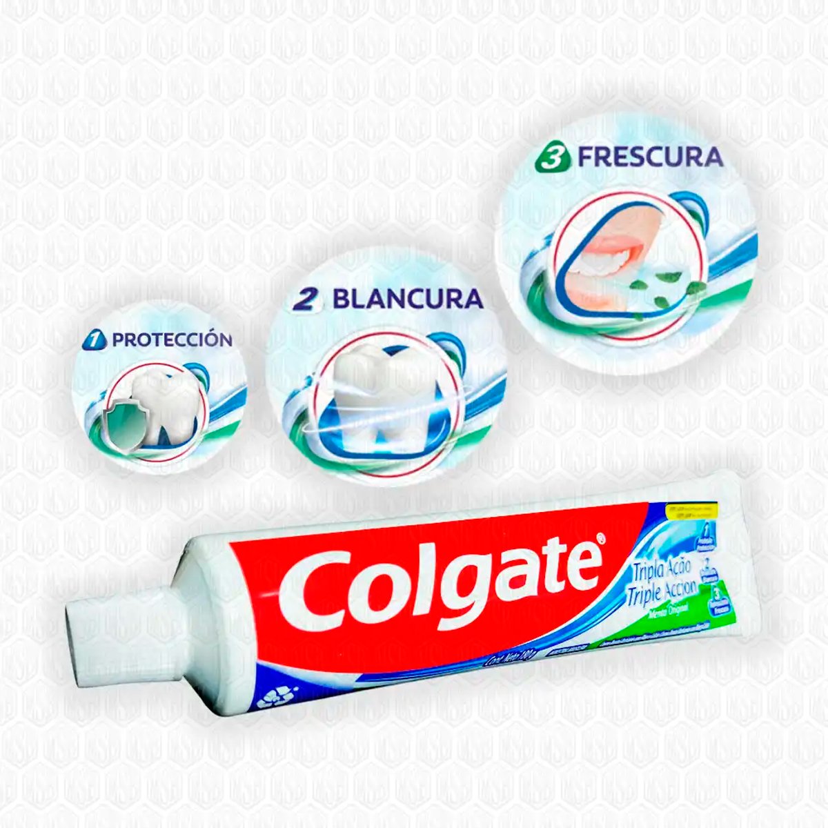 Crema Dental Colgate Triple Accion Menta Original 180g - 3