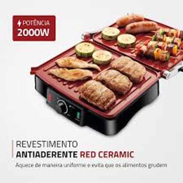Press Grill Red Ceramic