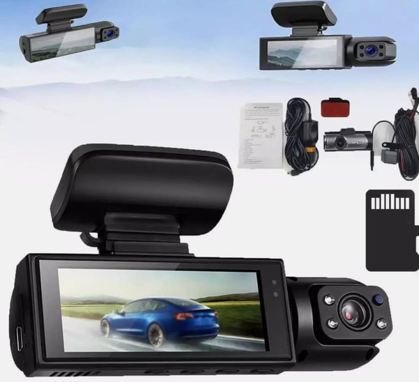 Dvr video car dos canales frontal e interior 
