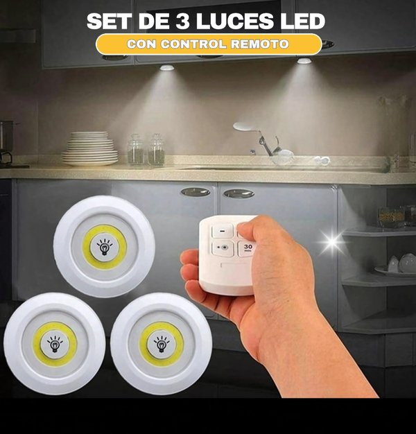 Set De 3 Luces Led 1 Control Remoto