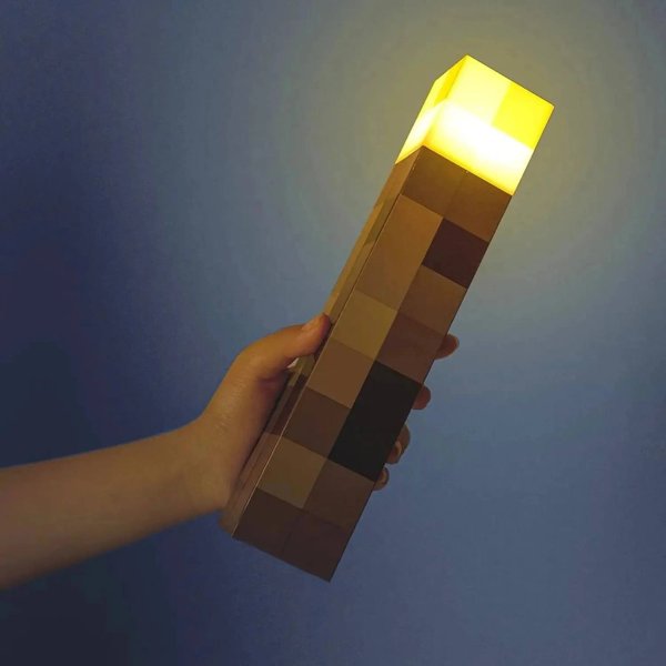Lampara de antorcha de minecraft