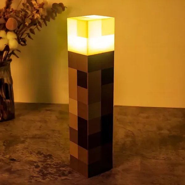 Lampara de antorcha de minecraft