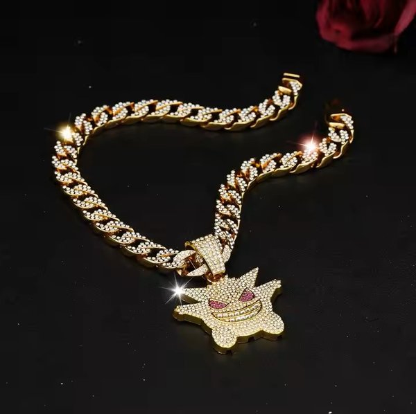 Cadena Tipo Cubana Con Diseno De Gengar