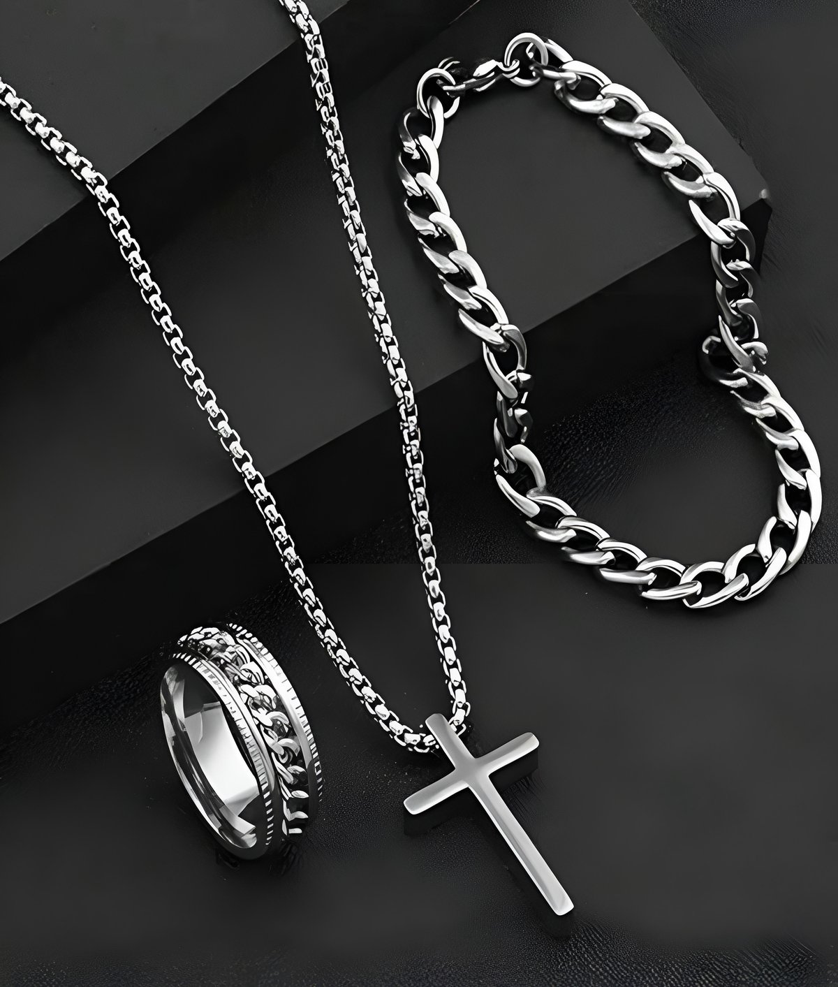 Set de Cadena, pulsera y anillo