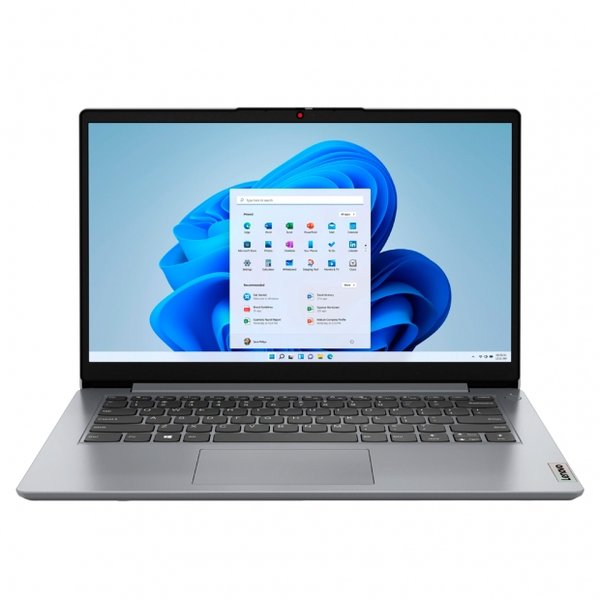 Notebook Lenovo IdeaPad 1 14IJL7 (82LV0075US), Intel Celeron N4500 1.10GHZ (2.80GHZ), 4GB RAM, 128GB eMMC, Tela 14" HD, Windows 11, Inglês, Cloud Cinza