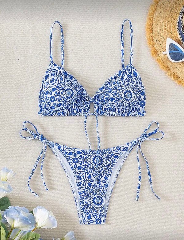 Bikini estampado azul