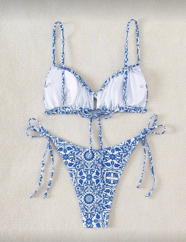 Bikini estampado azul