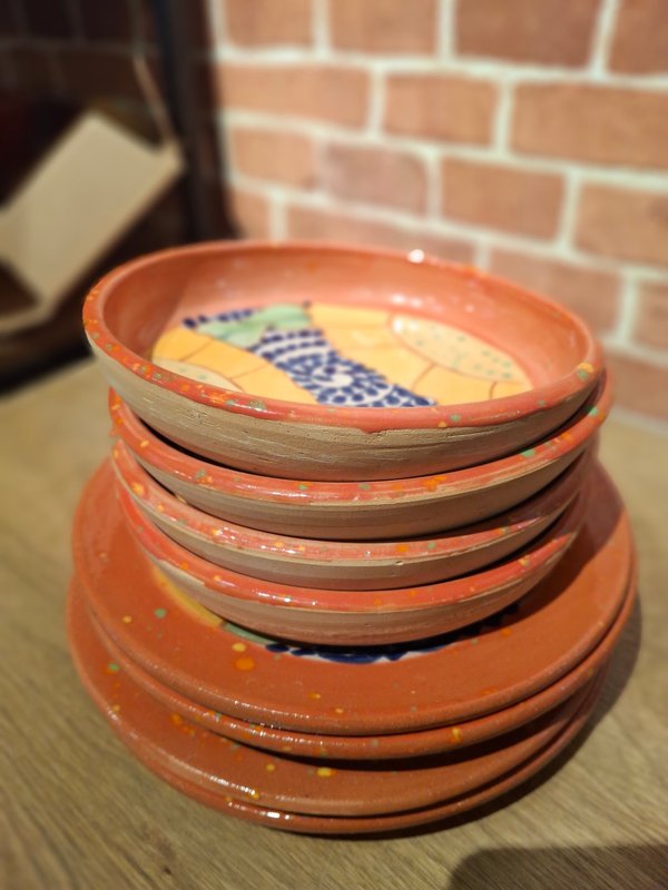 Set de 8 platos Cerámica Esmaltada