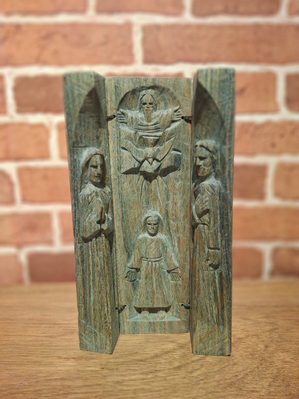 Triptico Mediano Sagrada Familia Palo Santo