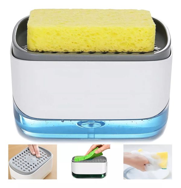 PORTA ESPONJA CON DISPENSADOR DE JABON