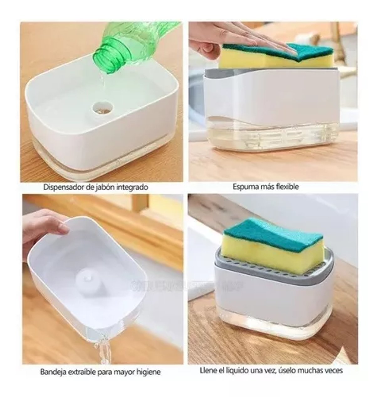 PORTA ESPONJA CON DISPENSADOR DE JABON - 4