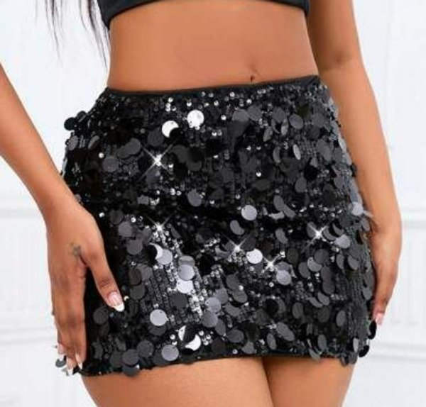 FALDA NEGRA BRILLOSA